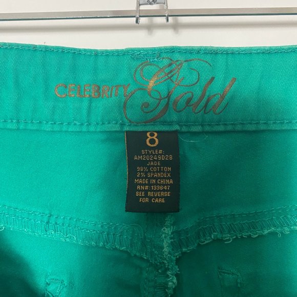 Celebrity Gold Skinny Jeans Sz 8 Jade Green - Picture 6 of 7